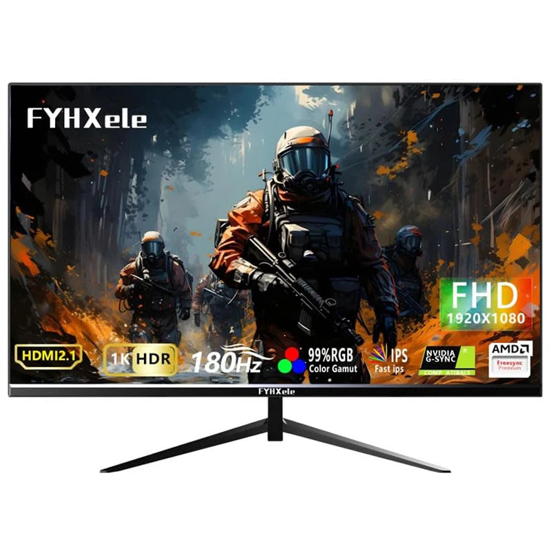 24Inch 180Hz Gaming Monitor 1K FHD Computer Display 1Ms Response Time Eye Care Screen LCD Support HDR G-Sync VESA