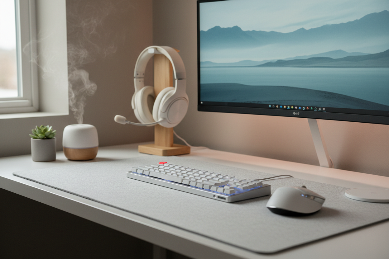 Gaming accessories in calm setting